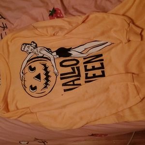 Large Halloween Orange Sleep Shirt, Comes with Knee Socks